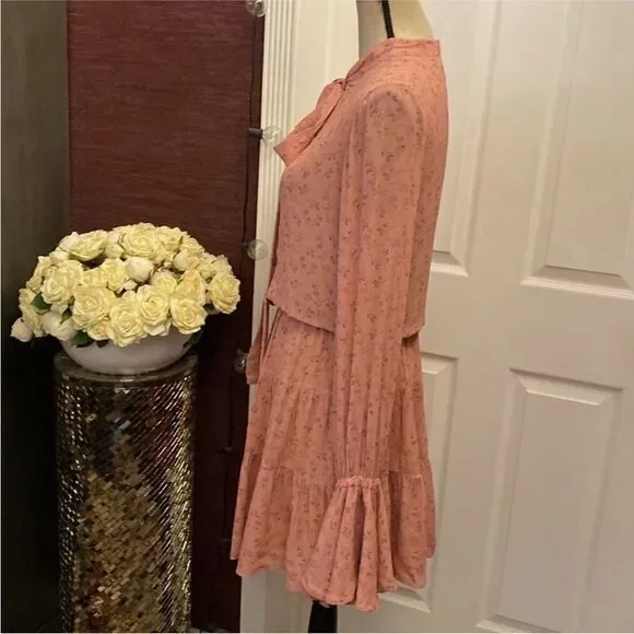 Alexis Pink and Tan Floral Dress, S - Picture 8 of 13